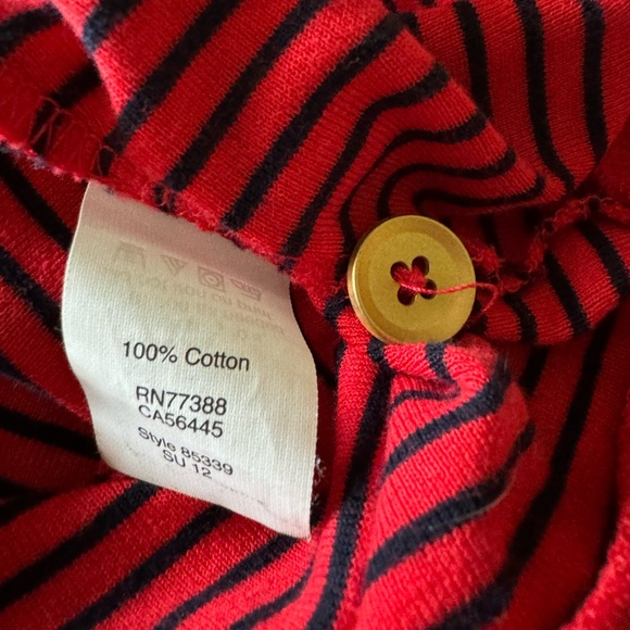 J Crew Red & Navy Striped Cardigan, Size Large - Picture 4 of 4